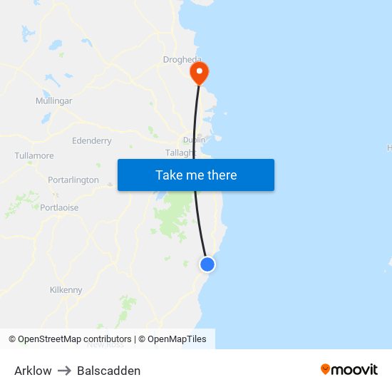 Arklow to Balscadden map