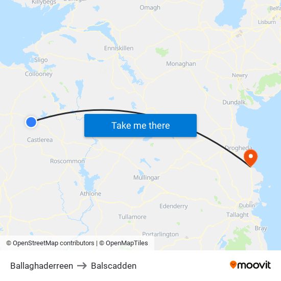 Ballaghaderreen to Balscadden map