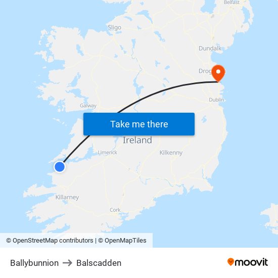 Ballybunnion to Balscadden map