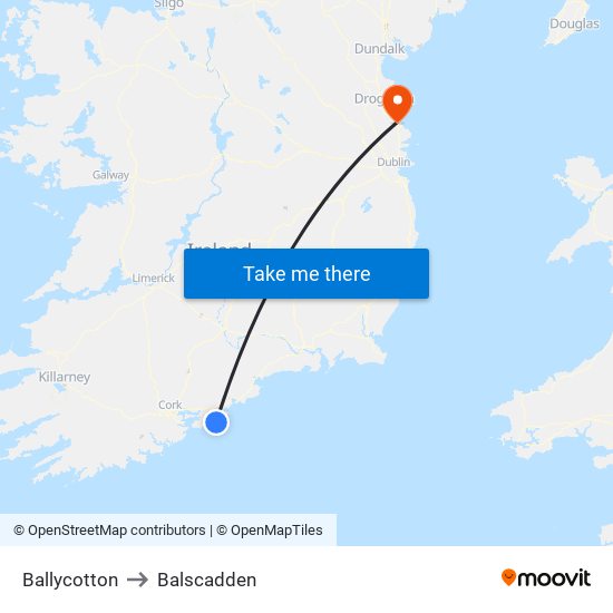 Ballycotton to Balscadden map