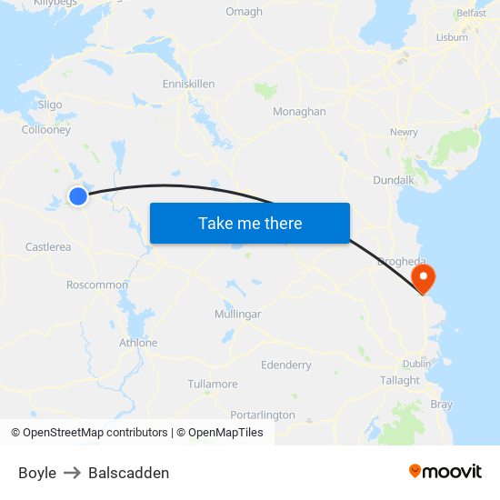 Boyle to Balscadden map
