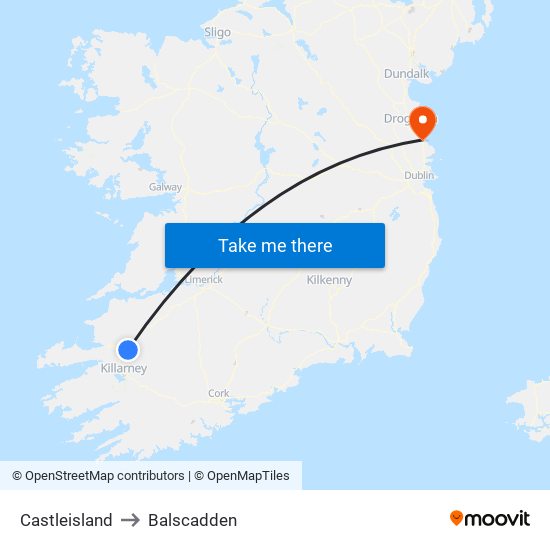 Castleisland to Balscadden map