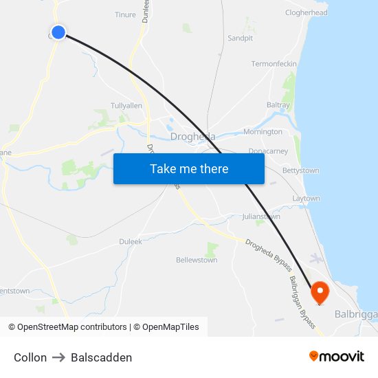 Collon to Balscadden map