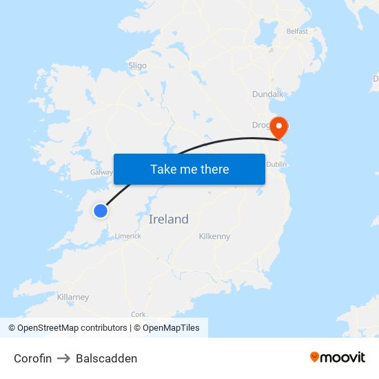 Corofin to Balscadden map