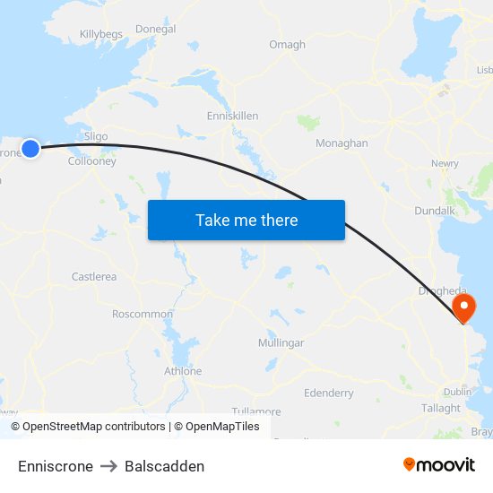 Enniscrone to Balscadden map