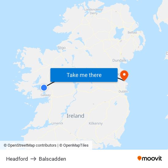 Headford to Balscadden map