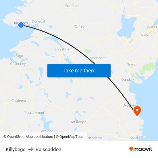 Killybegs to Balscadden map