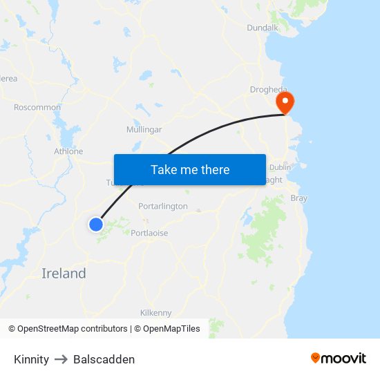 Kinnity to Balscadden map
