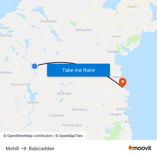 Mohill to Balscadden map