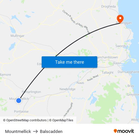 Mountmellick to Balscadden map