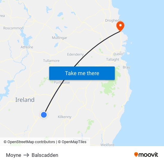 Moyne to Balscadden map