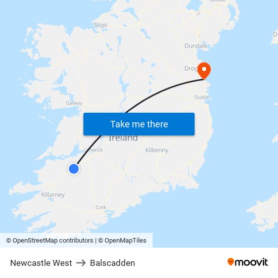 Newcastle West to Balscadden map