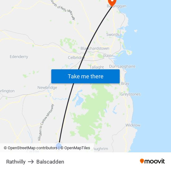 Rathvilly to Balscadden map