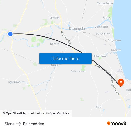 Slane to Balscadden map