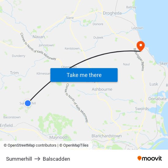 Summerhill to Balscadden map