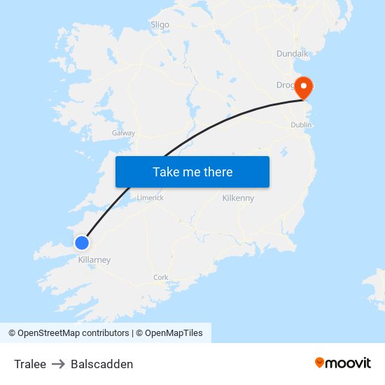 Tralee to Balscadden map