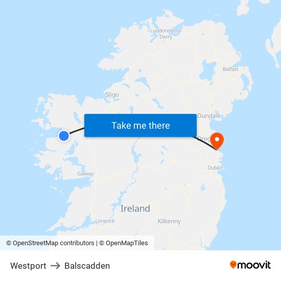 Westport to Balscadden map