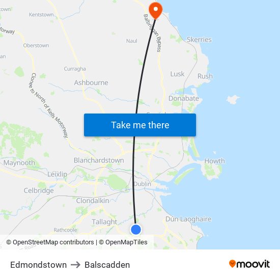 Edmondstown to Balscadden map