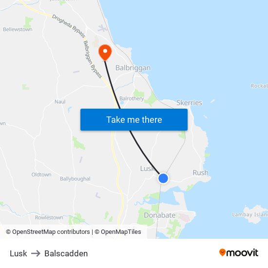 Lusk to Balscadden map