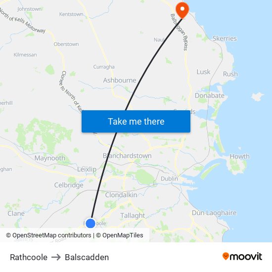 Rathcoole to Balscadden map