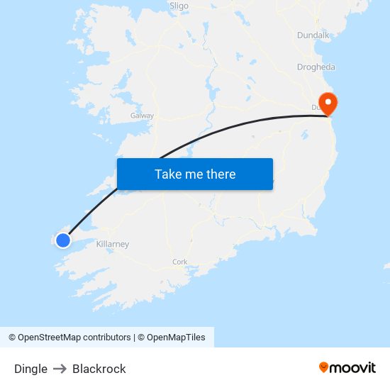 Dingle to Blackrock map