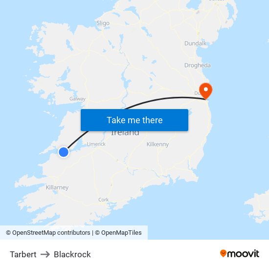 Tarbert to Blackrock map
