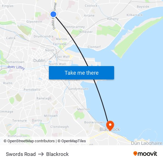 Swords Road to Blackrock map