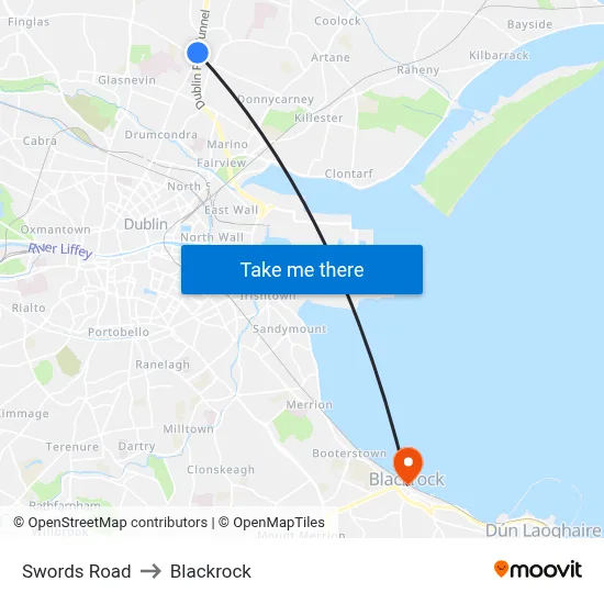Swords Road to Blackrock map