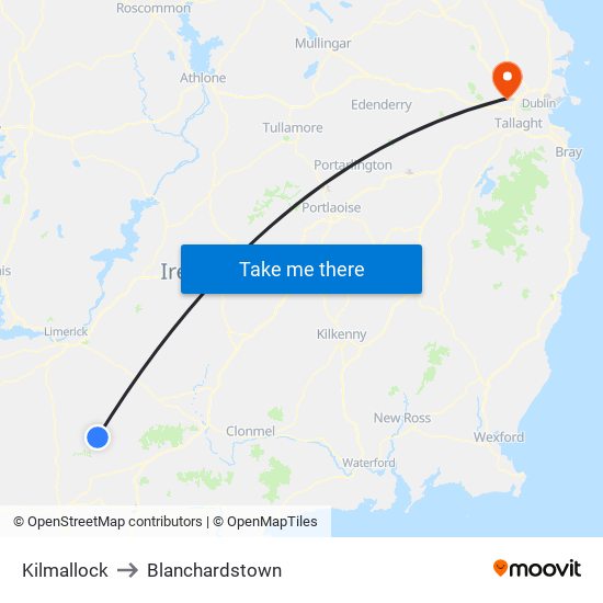 Kilmallock to Blanchardstown map