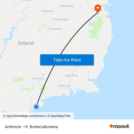 Ardmore to Bohernabreena map