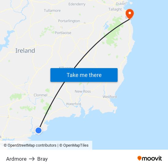 Ardmore to Bray map