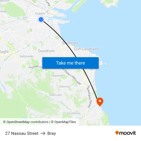 27 Nassau Street to Bray map
