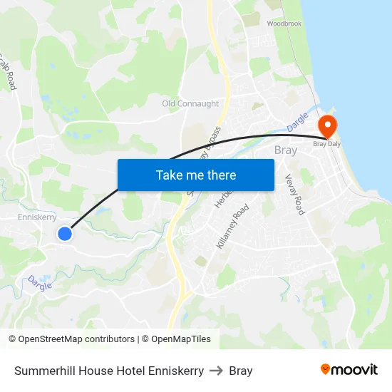 Summerhill House Hotel Enniskerry to Bray map