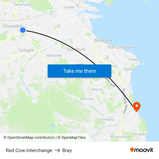 Red Cow Interchange to Bray map