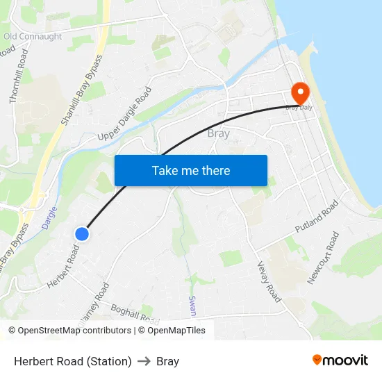 Herbert Road (Station) to Bray map