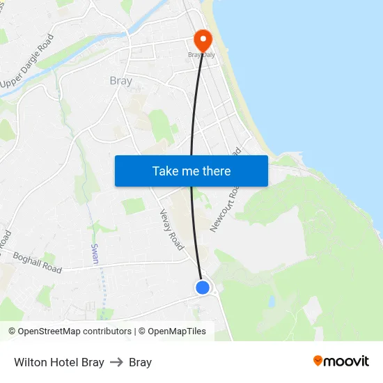 Wilton Hotel Bray to Bray map