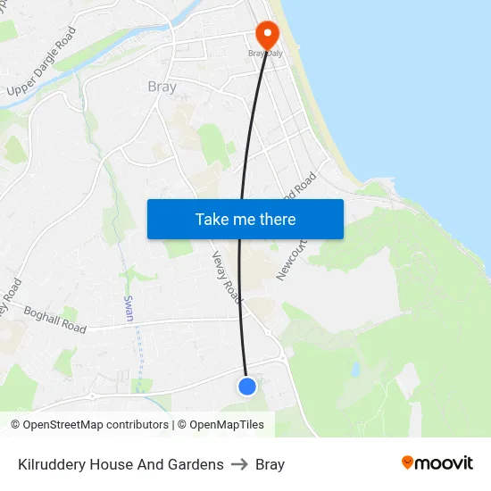 Kilruddery House And Gardens to Bray map