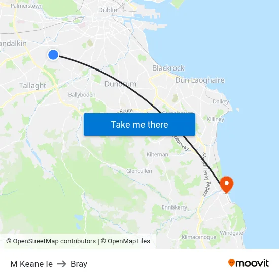 M Keane Ie to Bray map