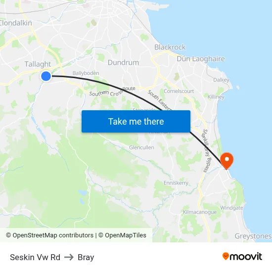 Seskin Vw Rd to Bray map