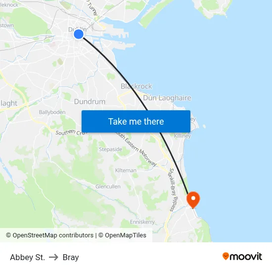 Abbey St. to Bray map