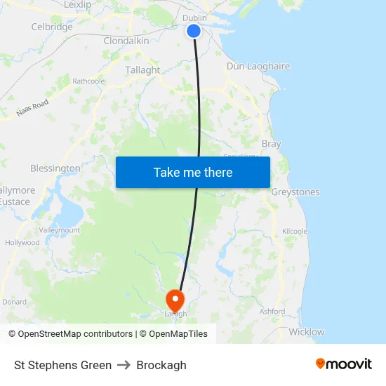 St Stephens Green to Brockagh map