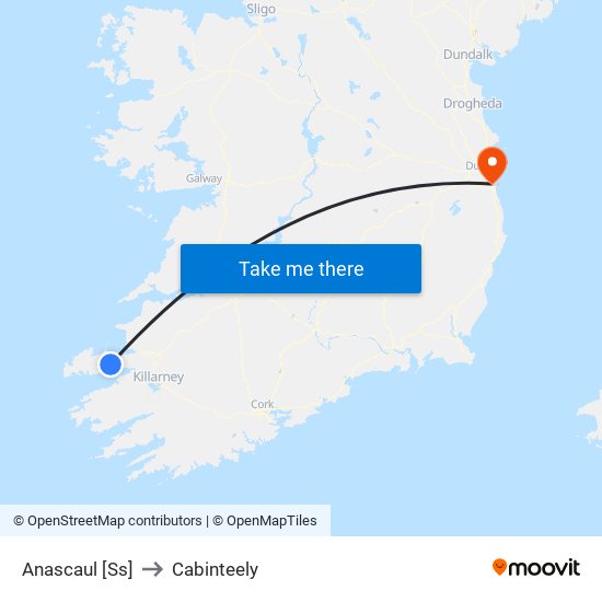Anascaul [Ss] to Cabinteely map