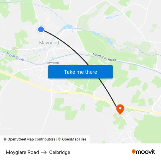 Moyglare Road to Celbridge map