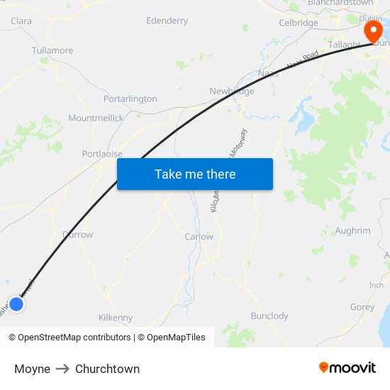Moyne to Churchtown map