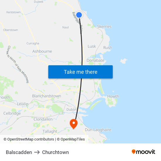 Balscadden to Churchtown map