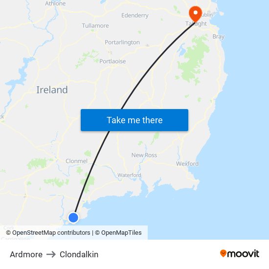 Ardmore to Clondalkin map