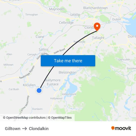 Gilltown to Clondalkin map