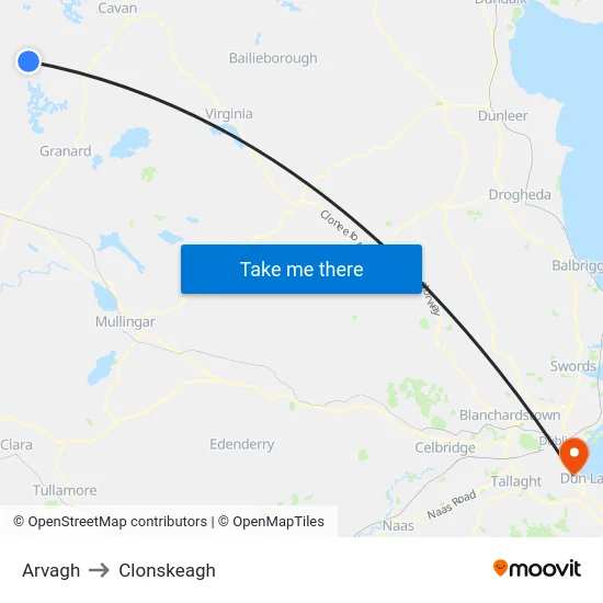 Arvagh to Clonskeagh map