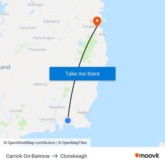 Carrick-On-Bannow to Clonskeagh map