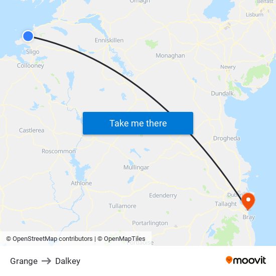 Grange to Dalkey map